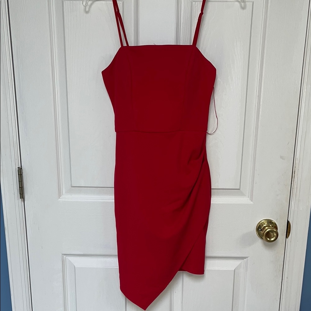 Elegant Red Lace Women's Mini Dress